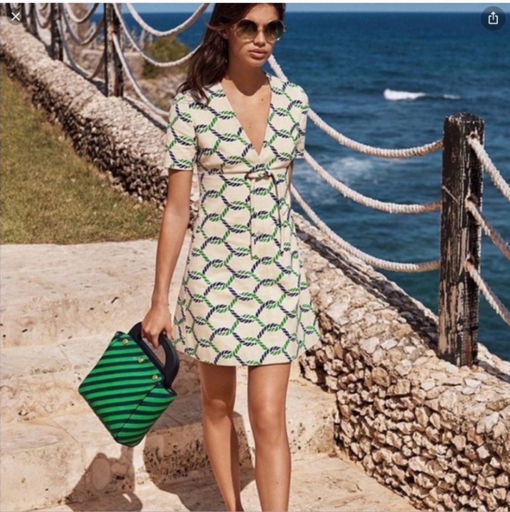 Tory Burch Runway Pier Dress Rope Nautical Print Dress